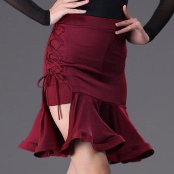 拉丁舞服裝女新款專業舞蹈裙練功服跳舞裙拉丁舞裙成人包臀半身裙