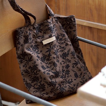 sobag復古印花豎款單肩帆布包包女日系秋冬小眾大容量休閒托特包