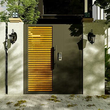 花園入戶門戶外門院門民宿大門別墅不銹鋼鋁合金花園裝飾庭院子門