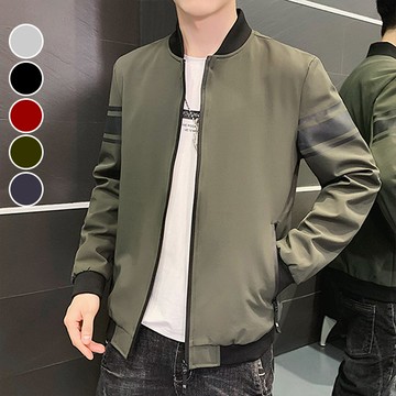 風衣外套 復古港風手臂三線立領中大尺碼防風機車夾克(5色) 現+預【NZ780129】