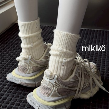 現貨襪子｜個性款破洞長筒襪【OT399】破洞襪 坑條襪 堆堆襪 中筒襪 洞洞襪 秋冬襪子 黑色襪子 紅色襪子