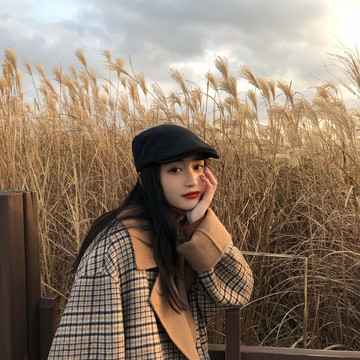 蝸牛爬爬家春秋復古女式前進帽網紅mona同款帽子時尚冬天韓版潮1入