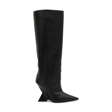 The Attico - Black Leather Cheope Boots