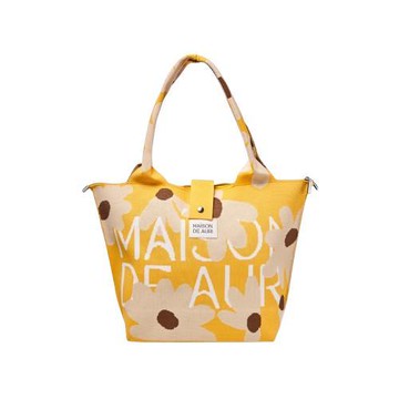 【Maison De Auri】Poche Grande 大口袋提包 厚針織 Happy Yellow 快樂黃
