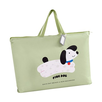 JoyNa - 幼兒園棉被收納袋 睡袋收納袋 玩具收納袋-綠色PINK狗