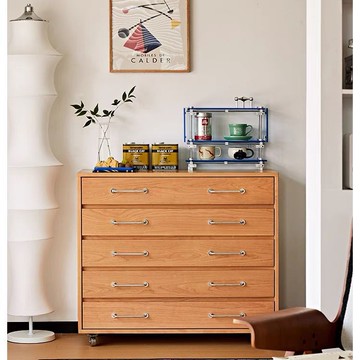 公司貨 免運 超低價 北歐實木復古五斗櫃家用餐邊櫃沙發邊櫃實木抽屜收納櫃儲物櫃臥室 快速發貨