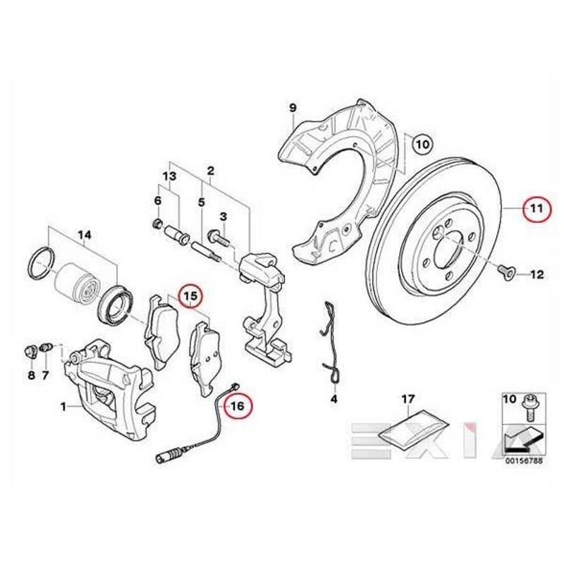 BMW MINI R50 R52 R53 フロント ブレーキパッド左右 + パッドセンサー1