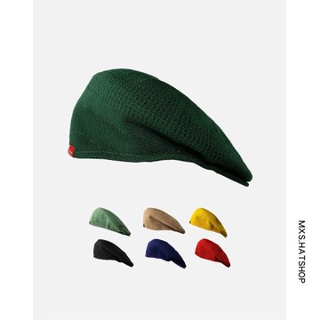 夏季薄款透氣貝雷帽女韓版百搭ins畫家帽時尚復古前進帽男日系潮