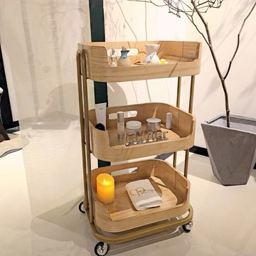 公司貨 超低價 輕奢風美容推車高檔會所置物架子皮膚管理專用網紅養生館日式簡約 快速發貨
