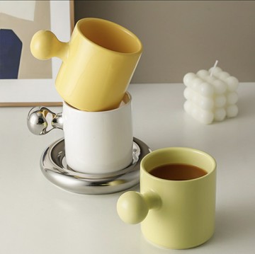 北歐風格-創意設計感，送禮，自用，馬克杯，300ml，小胖杯組