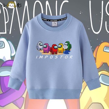 太空狼人殺Among us我們之間大中小兒童款圓領衛衣男女學生裝長袖