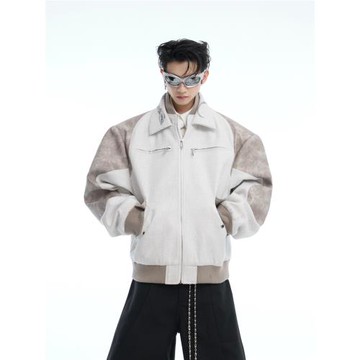 ArguE CulturE蛇影之鱗 重磅小眾復古蛇紋印花拼接短款夾克外套男