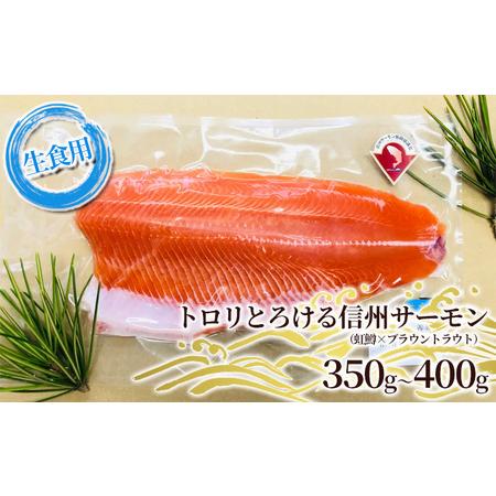 ふるさと納税 トロリとろける信州サーモン（虹鱒×ブラウントラウト）生食用350g〜400g 長野県山ノ内町