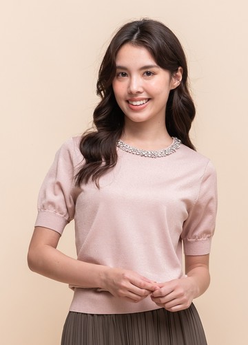 光耀輕奢亮鑽光澤針織衫