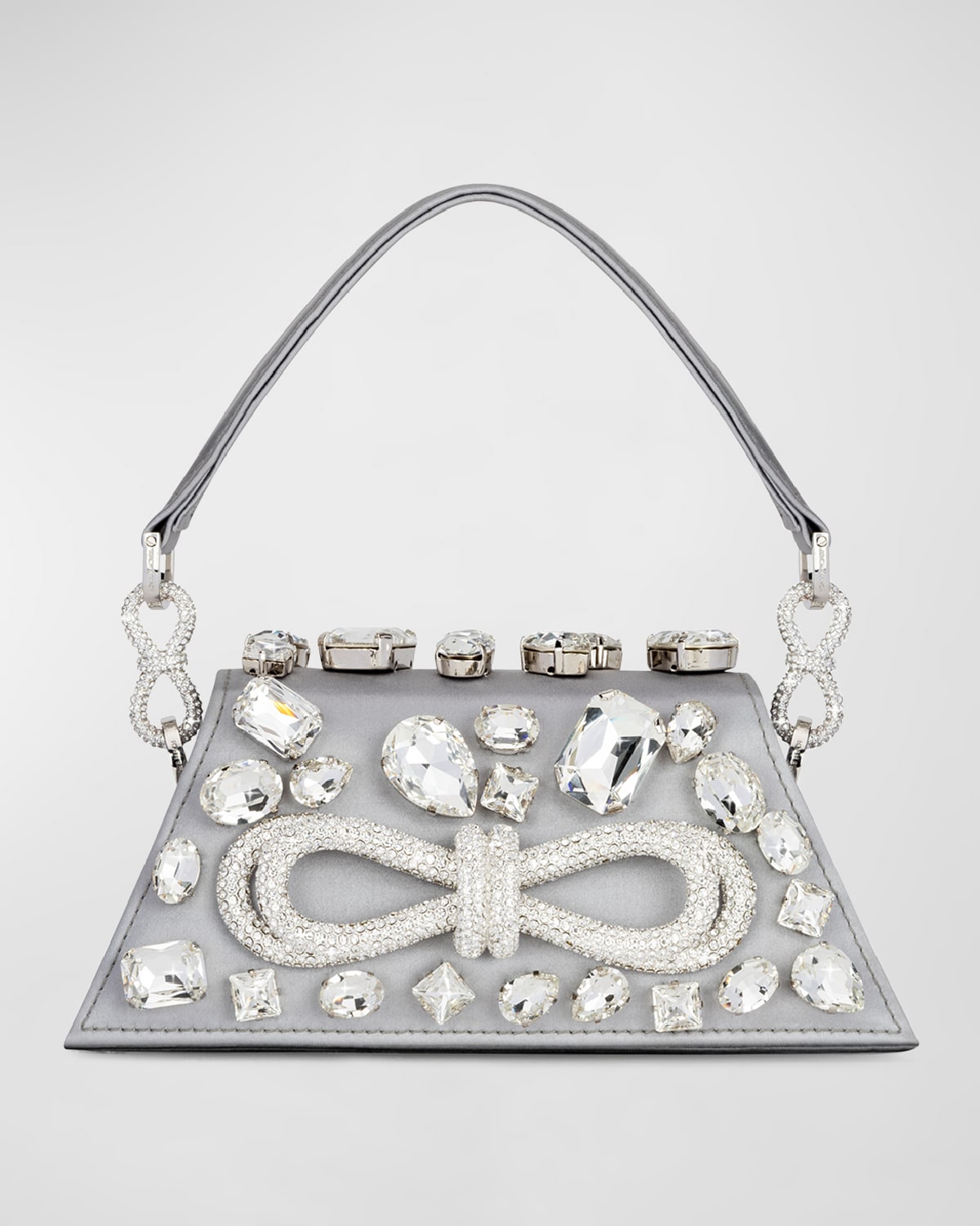 Samantha Bow Embellished Satin Crossbody Bag