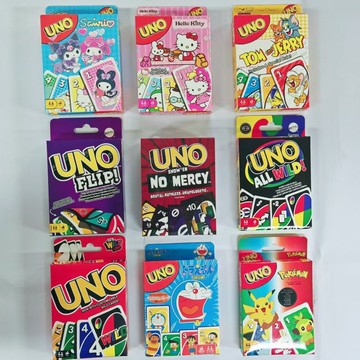 🔥趣味桌遊🔥UNO紙牌三麗鷗馬裏奧拉布布海綿寶寶聯動KT貓遊戲聚會桌遊宿捨