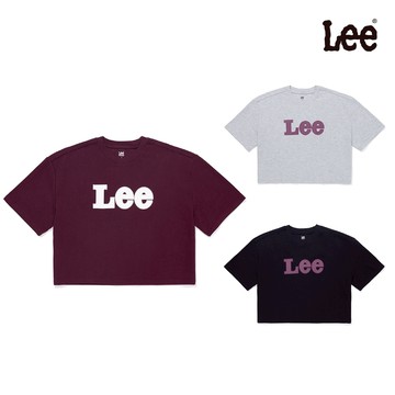 Lee 車線風格短版寬鬆短T 女 黑色 灰色 深咖 LB502108