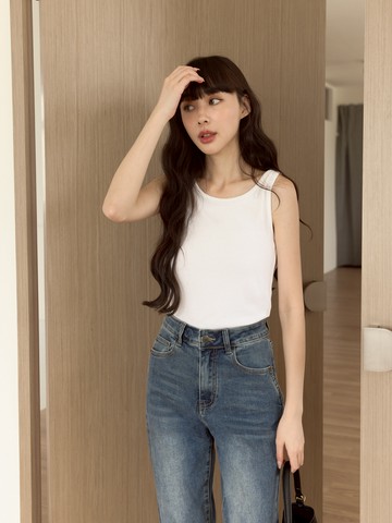 圓領柔軟親膚彈性背心