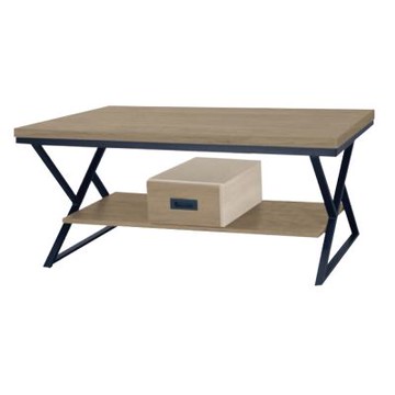 文創集 瑪可拉4尺單抽鐵腳大茶几(三色可選)-120x60x52cm免組