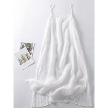 外貿女裝專柜2025夏季新款寬松清透連衣裙打底中長款吊帶背心襯裙