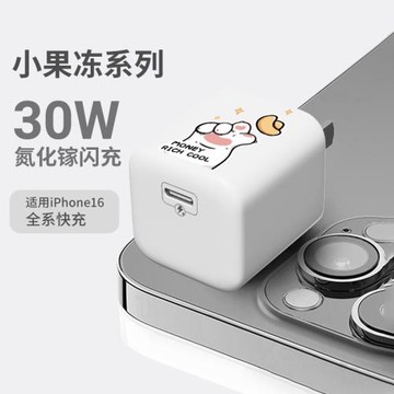 【30w氮化鎵快充】有錢太酷辣適用蘋果充電器iPhone16promax手機充電頭16pro新款pd快充速15數據線typec發財