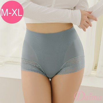 內褲  (M-XL)玻尿酸輕薄超高腰絲滑透氣蠶絲內褲_灰藍#8064