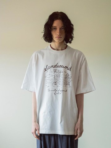 UNISEX Hand-drawn Graphic Overfit Short-sleeve T-shirt [White] (MS5442A621)