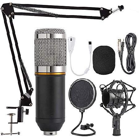 navor Condenser Microphone Combo, Cardioid Professional PC Mic Kit with Adjustable Mic Suspension Scissor Arm, Shock Mount and Pop Filter for Studio R