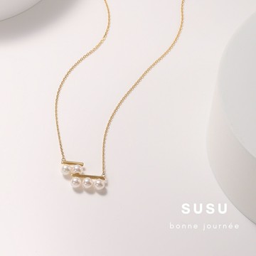 SU SU︱平衡桿珍珠項鍊❤️事業 招財 人緣 工作 健康 紓壓 水晶 飾品 耳環 項鍊 手鍊 現貨 穿搭 百搭 時尚