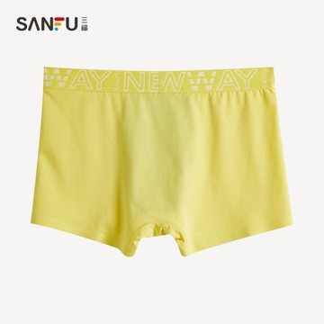 三福純色內褲男抗菌透氣吸汗舒適薄款冰絲無痕四角褲男夏438998