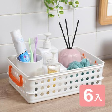 真心良品 KEYWAY艾瑞可堆疊收納置物籃(小)-6入