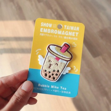 Ruyi 繡台灣-刺繡冰箱貼/磁鐵-珍珠奶茶 Bubble Tea