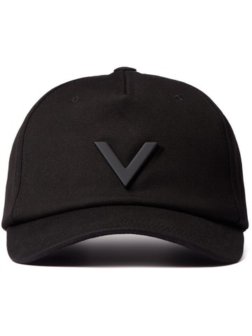 Valentino Garavani - V-logo cotton baseball cap - men - Cotton/Zamak/Polyamide/Cotton/Elastane - 58 - Black