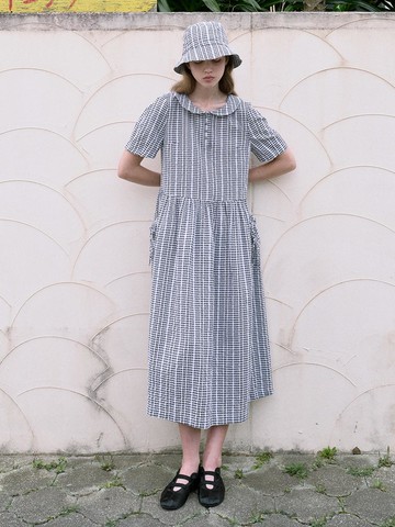 Round Collar Check Dress VC2433OP325M