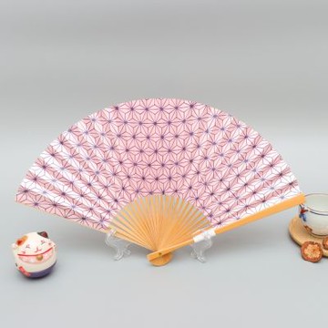 京都傳統紋樣系列扇子-麻葉(粉)