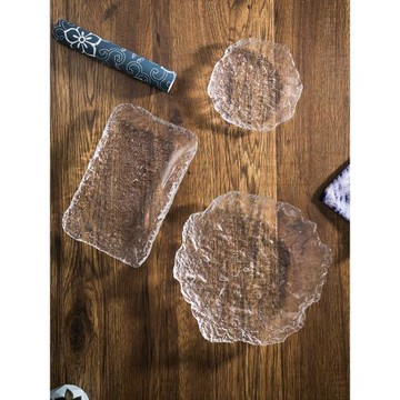 水晶玻璃盤子ins風日式創意餐具家用水果盤早餐沙拉盤北歐風菜盤