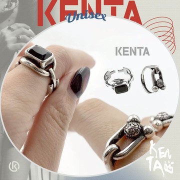 【現貨隔日配】馬蹄U字寶石戒指 飾品配件 開口戒 情侶戒指 黑寶石戒指 KENTA