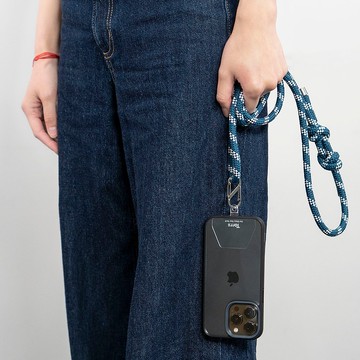 【山系掛繩風】Knotty 10mm 手機掛繩背帶 | Plum 藍 + 白色