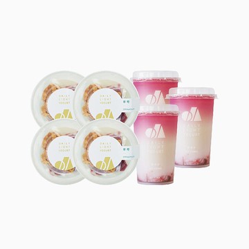 【一週優格點心組】優優飲３入 × 燕麥果醬優格杯４入