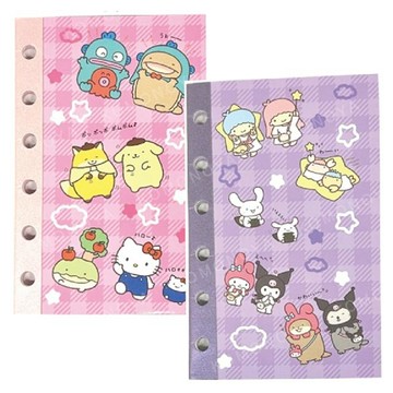 小禮堂 Sanrio 三麗鷗 x 什麼都是生物  6孔活頁本補充頁 (粉/紫款)