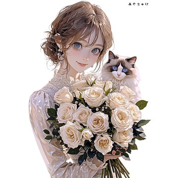 【4 月新品 3】07-120-0024 人物貼紙 春日女孩與動物