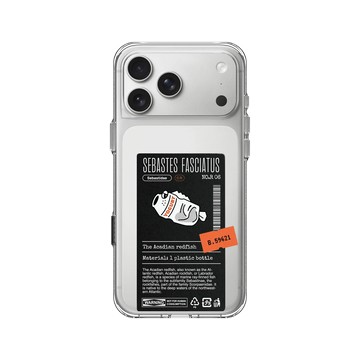 iPhone 17 Pro Max Clear Case（相機按鈕） 透明 - Marine Debris - 塑膠瓶條紋平鮋
