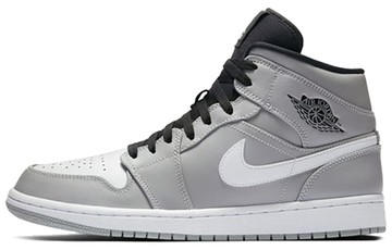 JORDAN 1 MID WOLF GREY BLACK WHITE