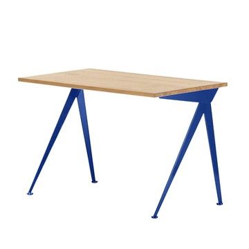 Compas Direction 羅盤工作桌（淺橡木、鈷藍桌腳）