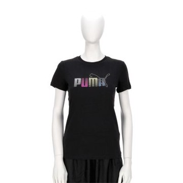 Puma 基本系列 Stacked 女款 黑色 歐規 印花 T恤 運動 休閒 短袖 68816701