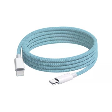 Type C編織快充充電線 100cm(MFi認證 傳輸線 for iPhone)天藍