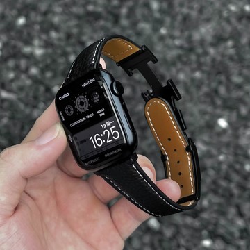 質感荔枝紋H扣磁吸適用於Apple watch10 錶帶 iwatch錶帶 全系列通用錶帶 蘋果錶帶