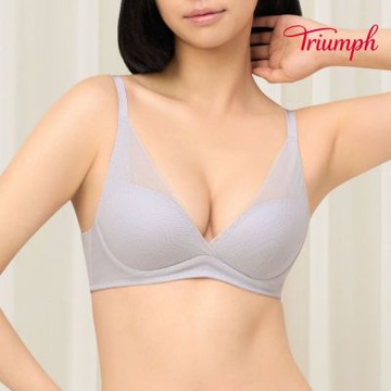 雲感塑形系列 托高V型無鋼圈內衣 羽灰