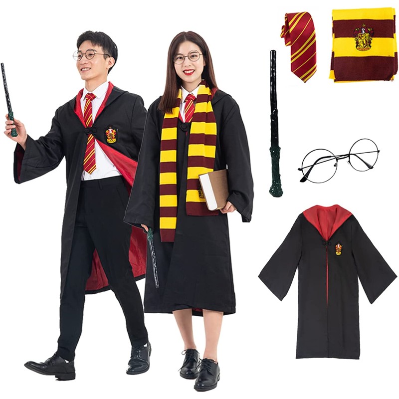 子供/大人 ハリーポッター コスプレ Harry Potter 衣装 USJ ローブ フード付き ネクタイ 魔法の杖 メガネ マフラー 仮装  セットアップ 制服 コスチューム ユニバーサルスタジオ 通販 LINEポイント最大1.0%GET LINEショッピング