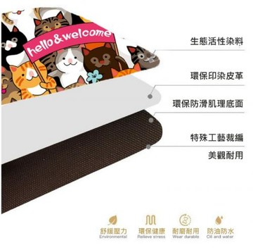 北歐風地墊(大+小) 防水防油皮革地墊 廚房地墊 客廳茶几臥房床邊門口 腳踏墊 長條地墊 減壓地墊 磚紋